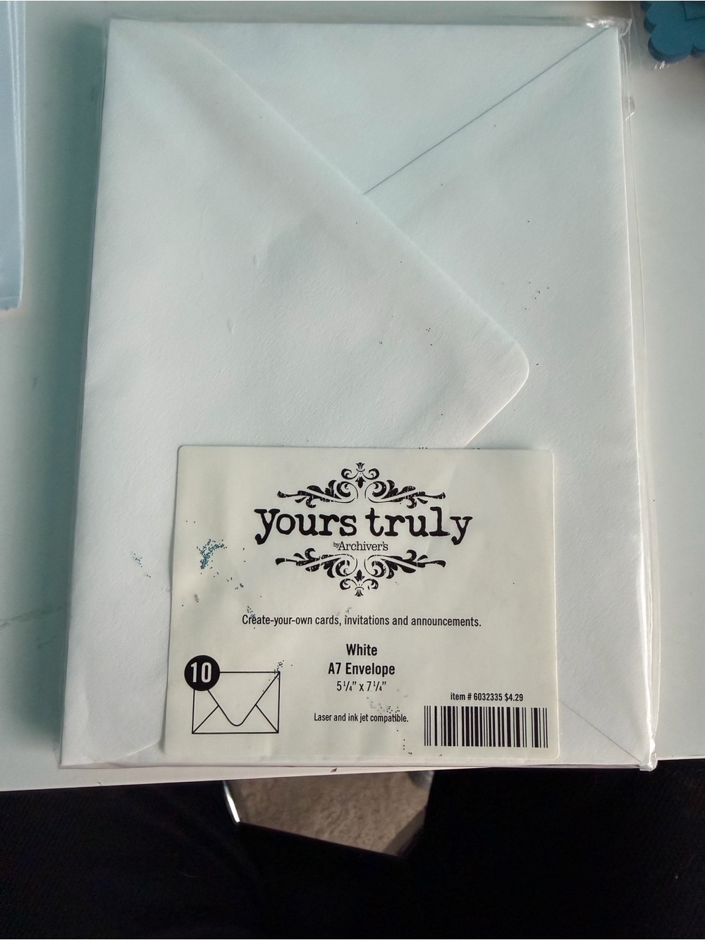 Yours truly  by Archivers A7 White Envelopes 5 1/4 x 7 1/4 Laser/Inkjet Qty 10